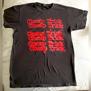 Cheap Trick tshirt, nicely worn, size small, black with red lettering